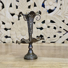 Indian Antique Brass Metal Candle Holder Stand A03