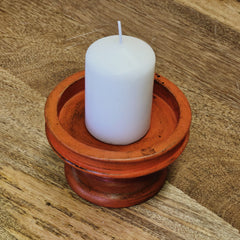 Indian Wooden Hand Carved Candle Holder Stand A15