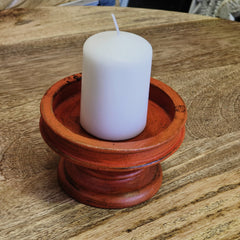 Indian Wooden Hand Carved Candle Holder Stand A15