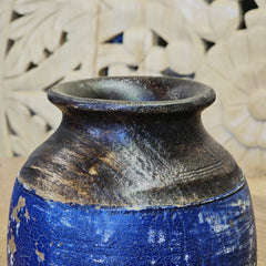 Indian Wooden Solid Wooden Storage Oil Pot A16
