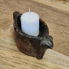 Indian Wooden Hand Carved Candle Holder Stand A20