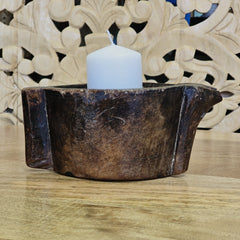 Indian Wooden Hand Carved Candle Holder Stand A20