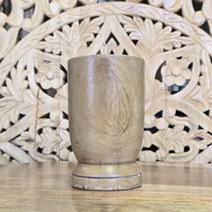 Indian Wooden Hand Carved Candle Holder Stand A02