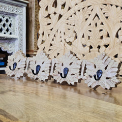 Indian Handmade Carved Solid Wood Wall Hanger A04