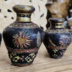 Indian Handcrafted Home Decor Wooden Pot (Set of 3) A47