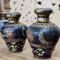 Indian Handcrafted Home Decor Wooden Pot (Set of 3) A47