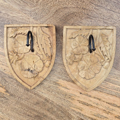 Indian Handmade Carved Solid Wood Wall Hanger ( Set of 2) A92