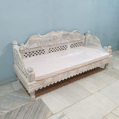 Indian Furniture Classic Hand Carved Traditional Sofa Set With Center Table D1