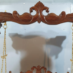 Maharaja Indian Traditional Hand Carved Solid Wood Swing Set Walnut 2