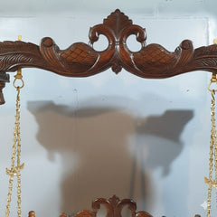 Maharaja Indian Traditional Hand Carved Solid Wood Swing Set Dark Chocolate 1