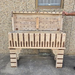 Iron Hand Carved Solid Wood Storage Console Table Natural