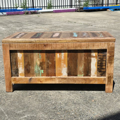 NIRVANA Reclaimed Wood Boat Timber Blanket Box Toy chest 90x45x45 cm