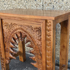 Indian Hand Carved Hall Console Table Brown
