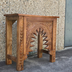 Indian Hand Carved Hall Console Table Brown