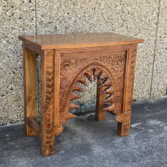 Indian Hand Carved Hall Console Table Brown