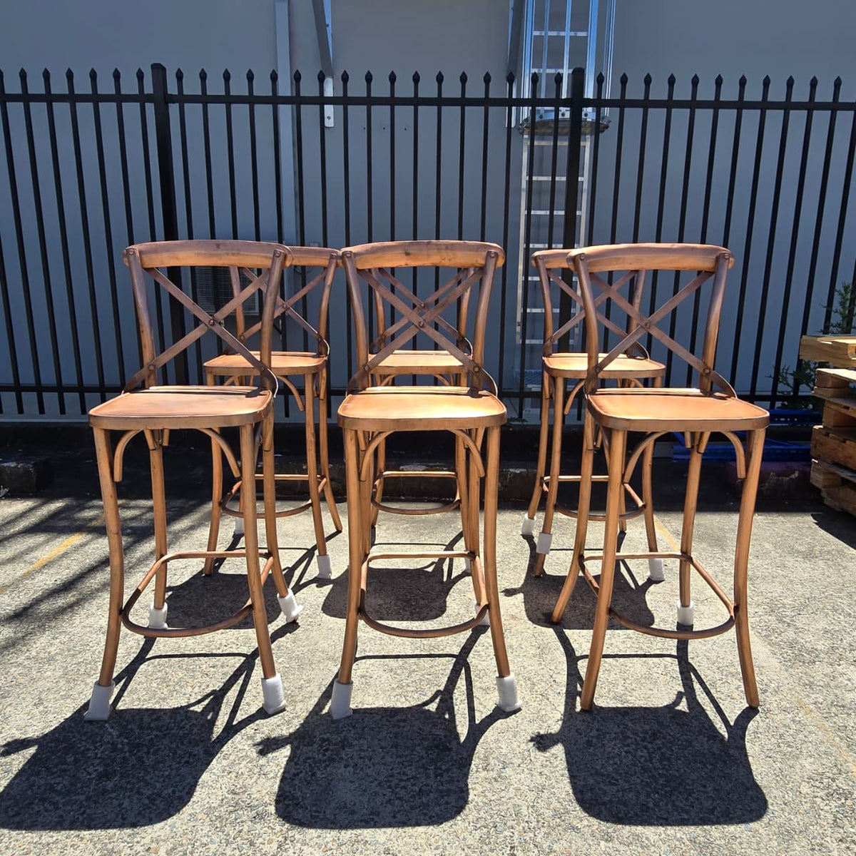 6 x Industrial Metal High Bar Chairs 45x45x118cm A1 - CLEARANCE
