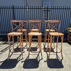6 x Industrial Metal High Bar Chairs 45x45x118cm A1 - CLEARANCE