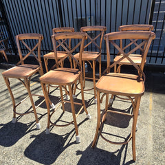 6 x Industrial Metal High Bar Chairs 45x45x118cm A1 - CLEARANCE