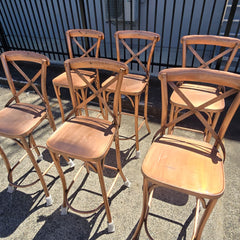 6 x Industrial Metal High Bar Chairs 45x45x118cm A1 - CLEARANCE
