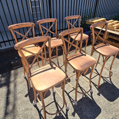 6 x Industrial Metal High Bar Chairs 45x45x118cm A1 - CLEARANCE