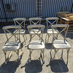 6 X Industrial Metal High Dining Chairs 45x45x90cm- CLEARANCE
