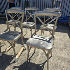 6 X Industrial Metal High Dining Chairs 45x45x90cm- CLEARANCE
