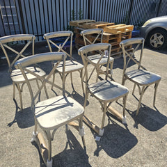 6 X Industrial Metal High Dining Chairs 45x45x90cm- CLEARANCE