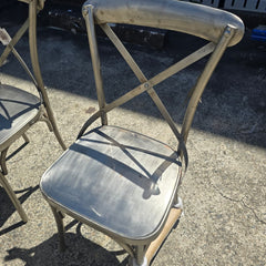 6 X Industrial Metal High Dining Chairs 45x45x90cm- CLEARANCE