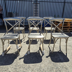 6 X Industrial Metal High Dining Chairs 45x45x90cm- CLEARANCE