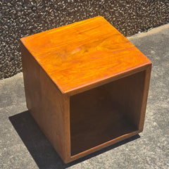 Hand Carved Solid Wood Bedside Table Natural honey brown