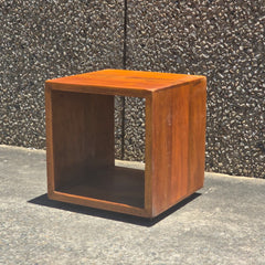 Hand Carved Solid Wood Bedside Table Natural honey brown