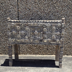 Indian Antique Tribal Hand Carved Art Wooden Damchiya Vanity