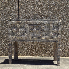 Indian Antique Tribal Hand Carved Art Wooden Damchiya Vanity