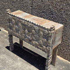 Indian Antique Tribal Hand Carved Art Wooden Damchiya Vanity