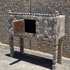 Indian Antique Tribal Hand Carved Art Wooden Damchiya Vanity