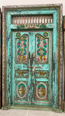 Indian Vintage Antique Hand Carved Solid Wooden Door A38