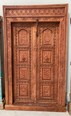 Indian Vintage Antique Hand Carved Solid Wooden Door A41