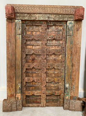 Indian Vintage Antique Hand Carved Solid Wooden Door A42