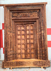 Indian Vintage Antique Hand Carved Solid Wooden Door A46