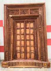 Indian Vintage Antique Hand Carved Solid Wooden Door A47