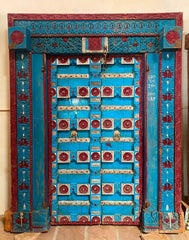 Indian Vintage Antique Hand Carved Solid Wooden Door A48
