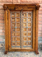 Indian Vintage Antique Hand Carved Solid Wooden Door A49