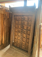 Indian Vintage Antique Hand Carved Solid Wooden Door A52
