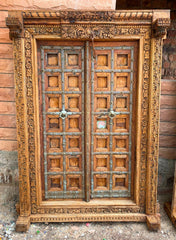 Indian Vintage Antique Hand Carved Solid Wooden Door A53