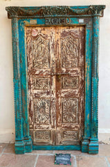 Indian Vintage Antique Hand Carved Solid Wooden Door A56