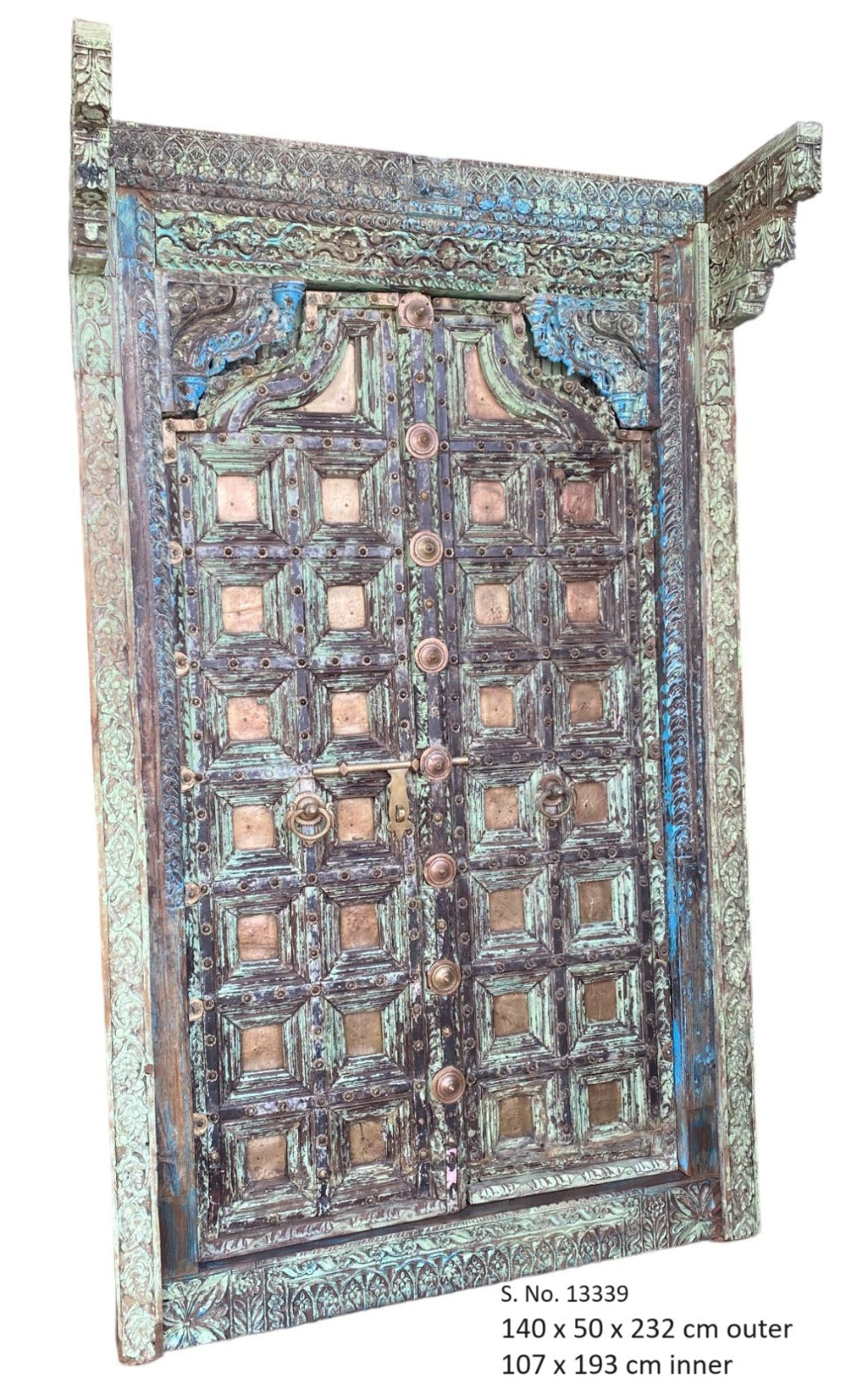 Indian Vintage Antique Hand Carved Solid Wooden Door A61
