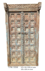 Indian Vintage Antique Hand Carved Solid Wooden Door A64