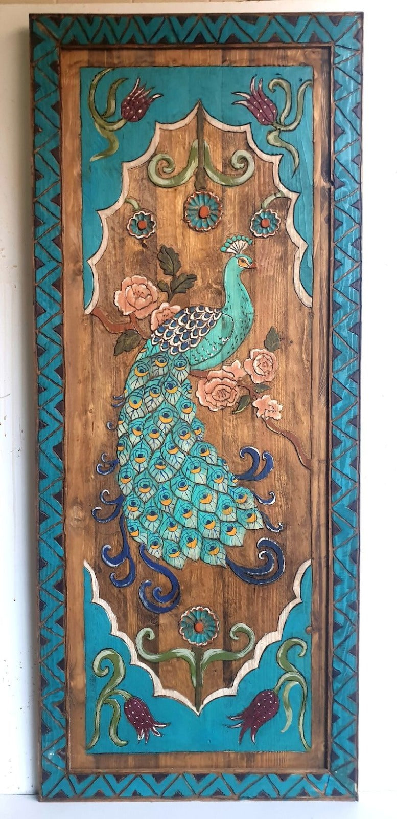 Indian Vintage Antique Hand Carved Solid Wooden Door A71