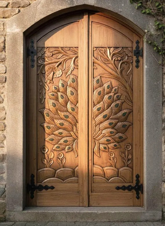 Indian Vintage Antique Hand Carved Solid Wooden Door A74