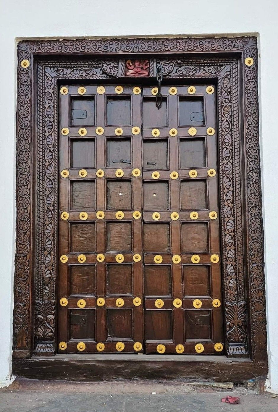 Indian Vintage Antique Hand Carved Solid Wooden Door A73